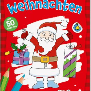 Weihnachten. Buntes Sticker-Malbuch