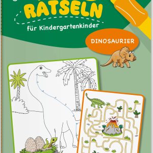 Malen und Rätseln für Kindergartenkinder. Dinosaurier