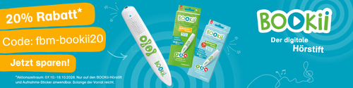 Banner_20% Rabattcode für BOOKii Hörstift und Afnahmesticker ist fbm-bookii20